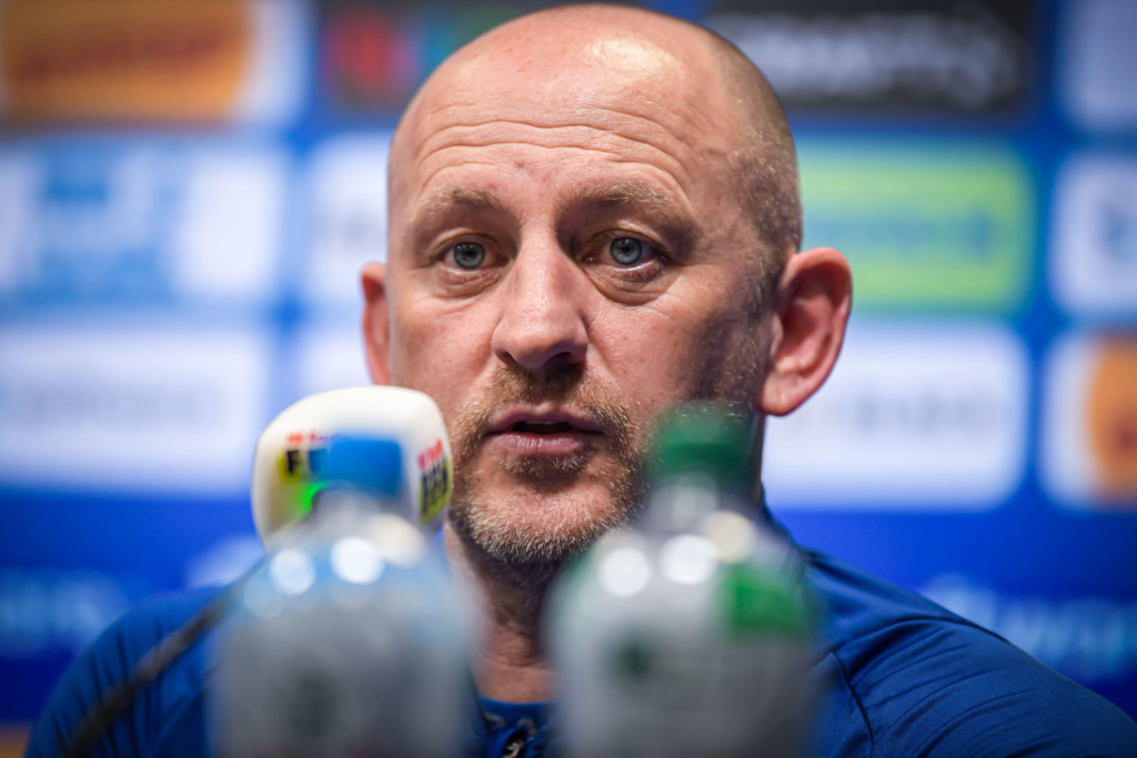 Torsten Lieberknecht auf der Pressekonferenz vor dem Auswärtsspiel des SV Darmstadt 98 bei Fortuna Düsseldorf