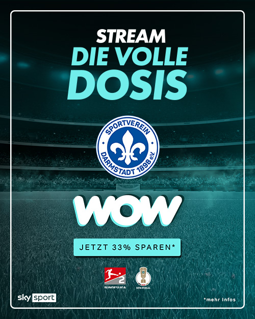 WOW Sportangebot für Fans des SV Darmstadt 98: Jetzt 33 % sparen.