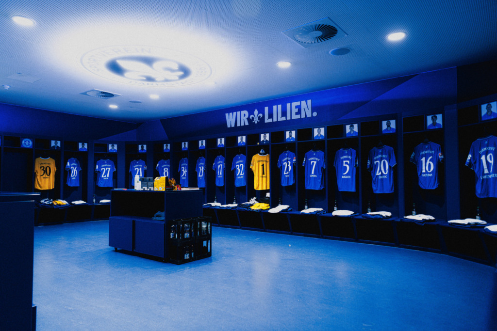 Heimkabine des SV Darmstadt 98 im Merck-Stadion am Böllenfalltor