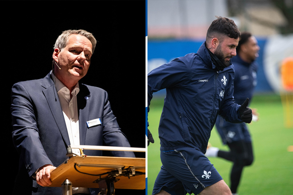 Vereinspräsident Markus Pfitzner beim Neujahrsempfang. Marco Richter im Training.