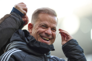 Gute Laune bei Markus Anfang (Fortuna Duesseldorf, Chef-Trainer) vor dem Spiel,