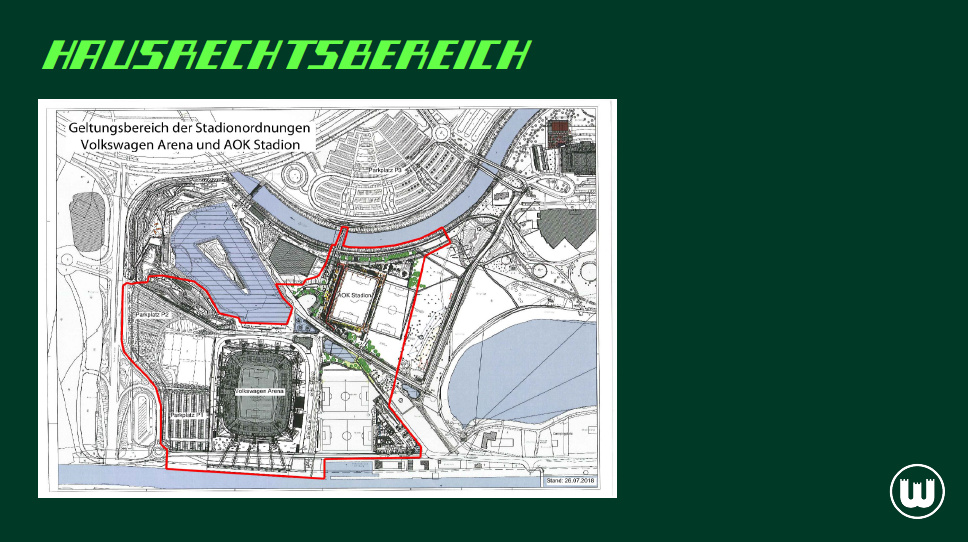 Hausrechtsbereich Volkswagen Arena und AOK Stadion.
