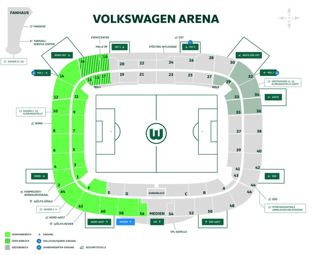 Stadionplan Volkswagen Arena.